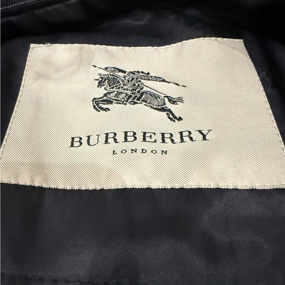 Burberry Black Zip Up Button Coat Size Large Over Coat - Picture 8 of 14